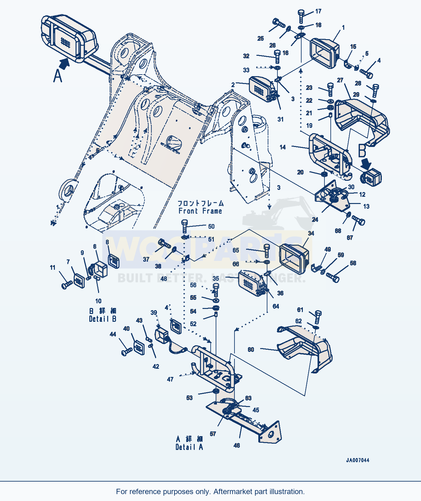 Komatsu WA250PZ-6 Front Lamp (#76227-) Serial 75750-UP (FOR EU) parts diagram