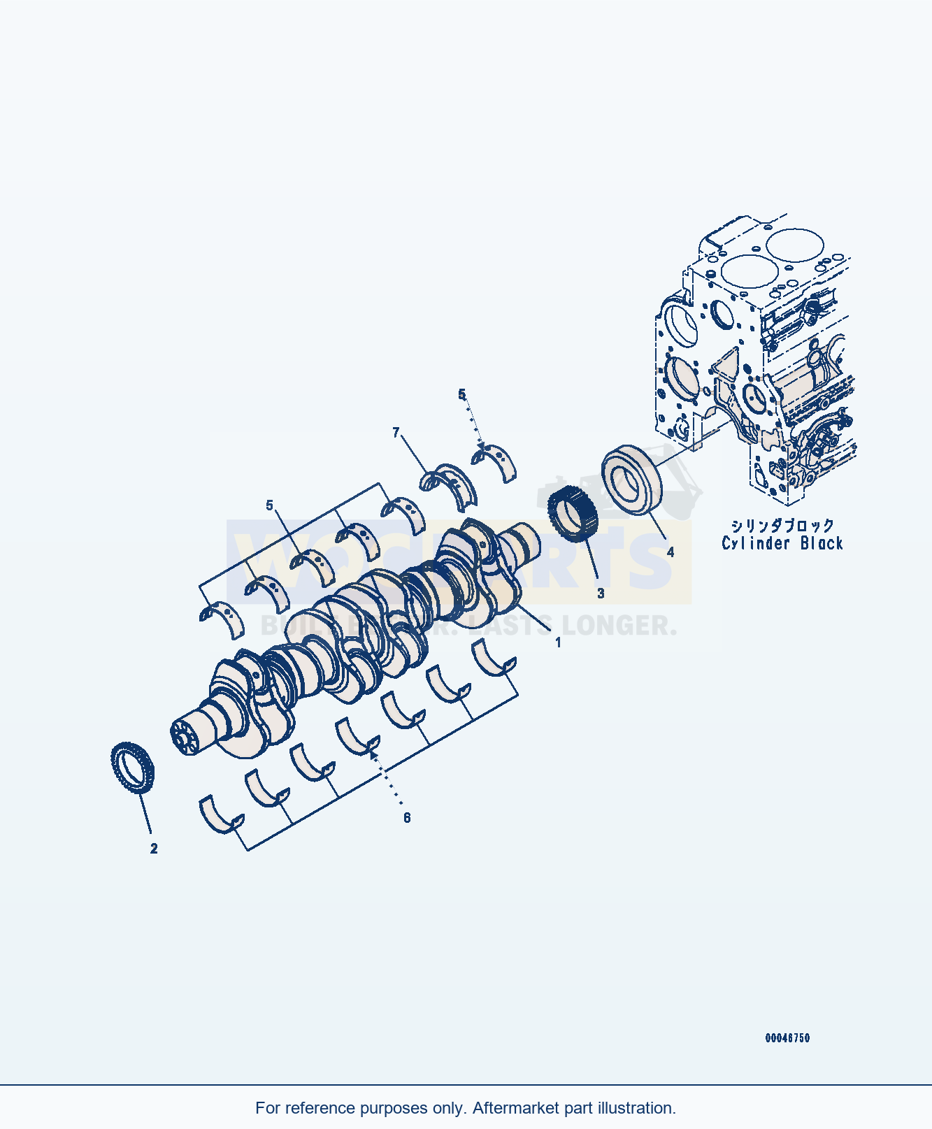 Komatsu WA250PZ-6 Crankshaft (#26506237-) Serial 75750-UP parts diagram