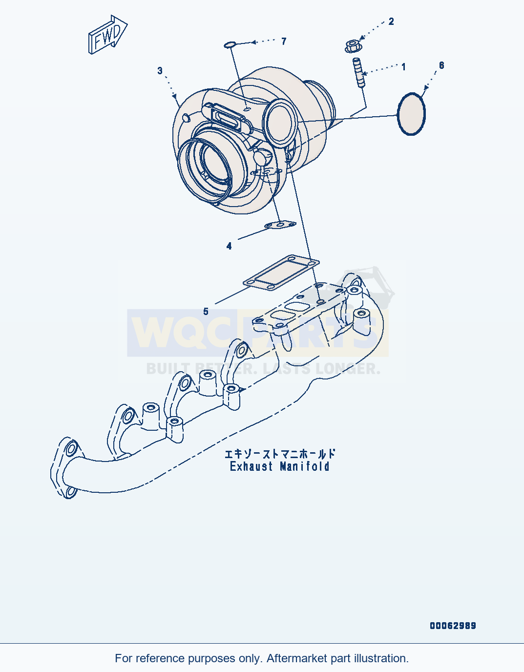 Komatsu WA250PZ-6 Turbocharger (#26506237-) Serial 75750-UP parts diagram