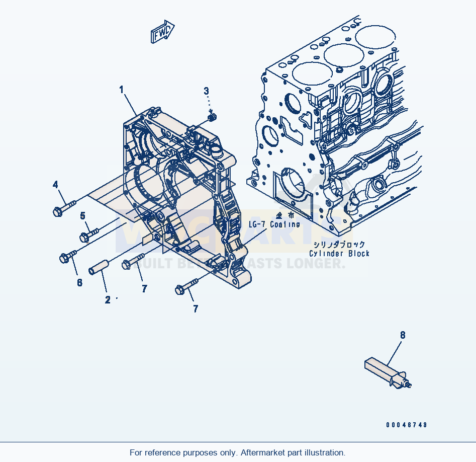 Komatsu WA250PZ-6 Rear Gear Housing Serial 75001-75749 parts diagram