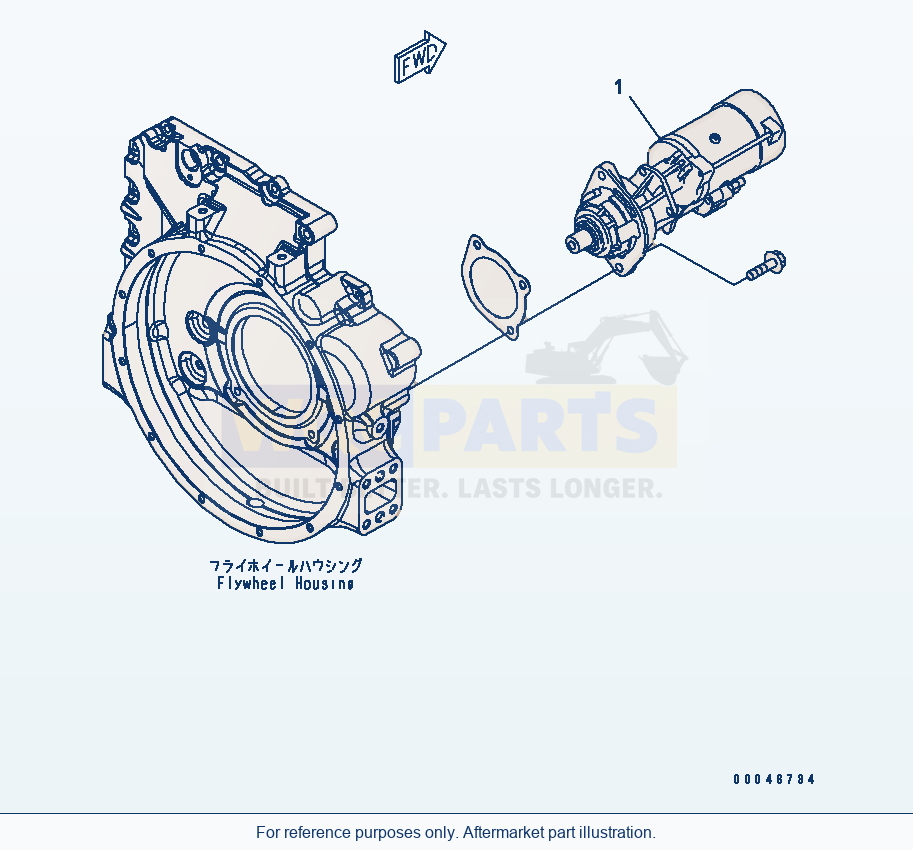 Komatsu WA250PZ-6 Starting Motor (4.5Kw) Serial 75001-75749 parts diagram