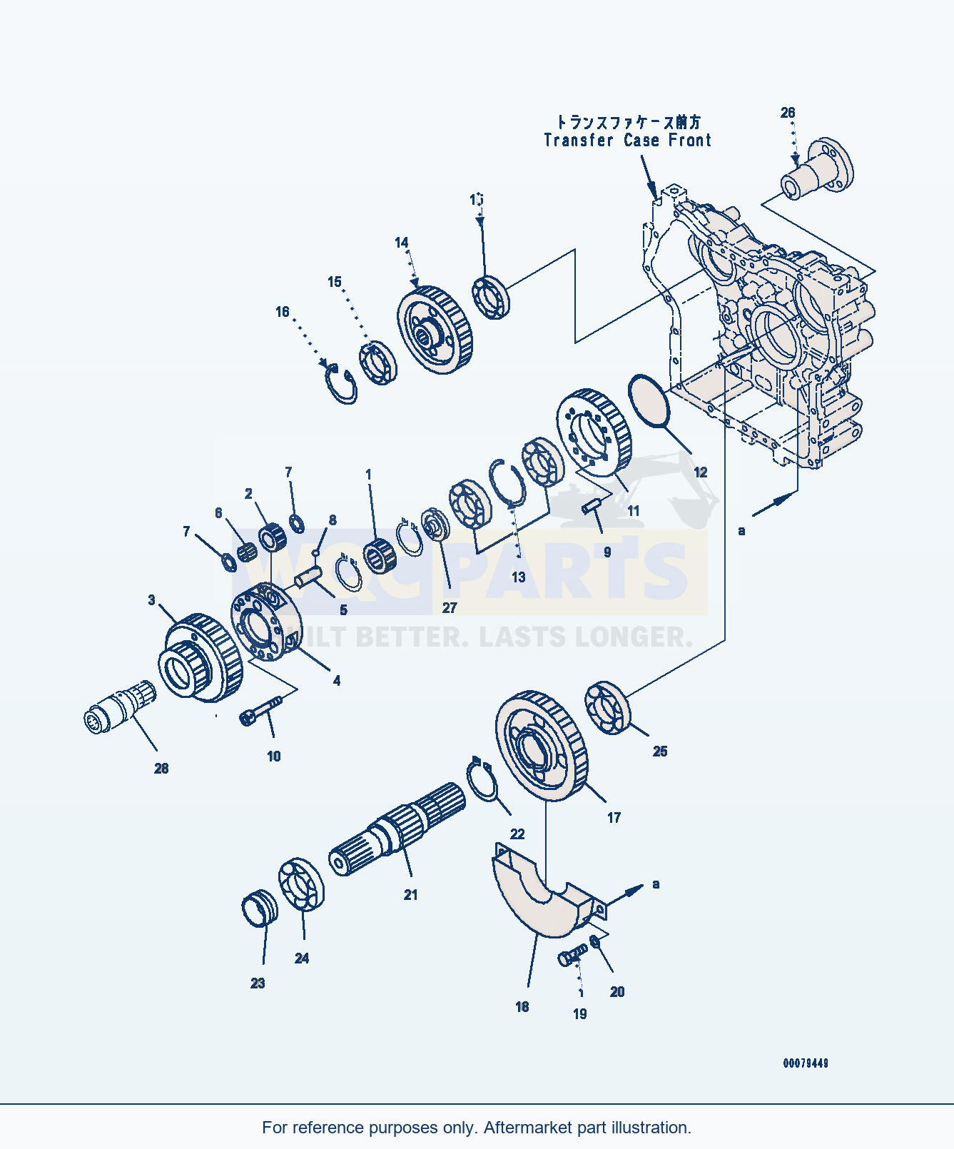 Komatsu WA250PZ-6 Transfer (Shaft Bearing And Gear) parts diagram