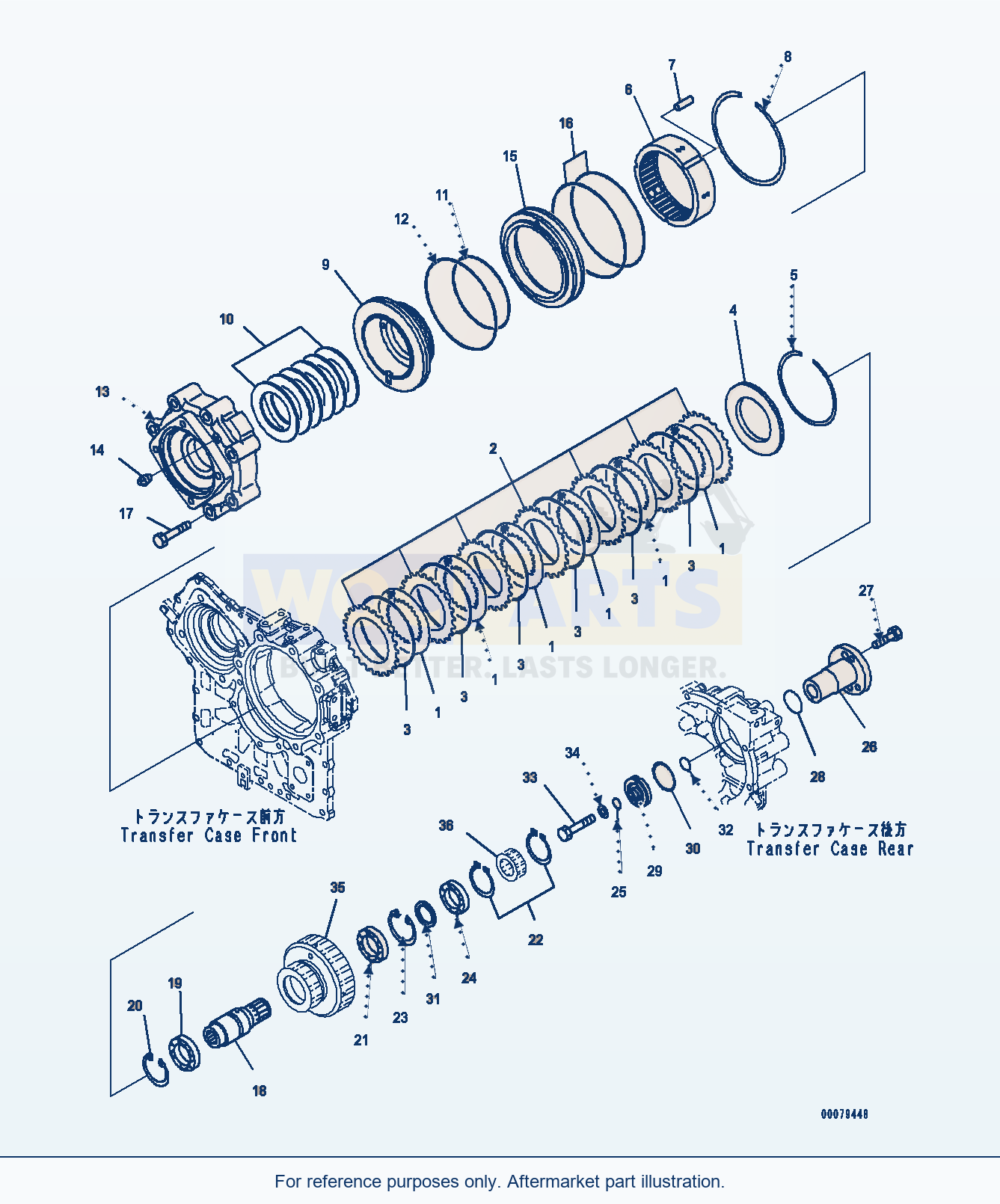 Komatsu WA250PZ-6 Transfer (Transfer Clutch) parts diagram