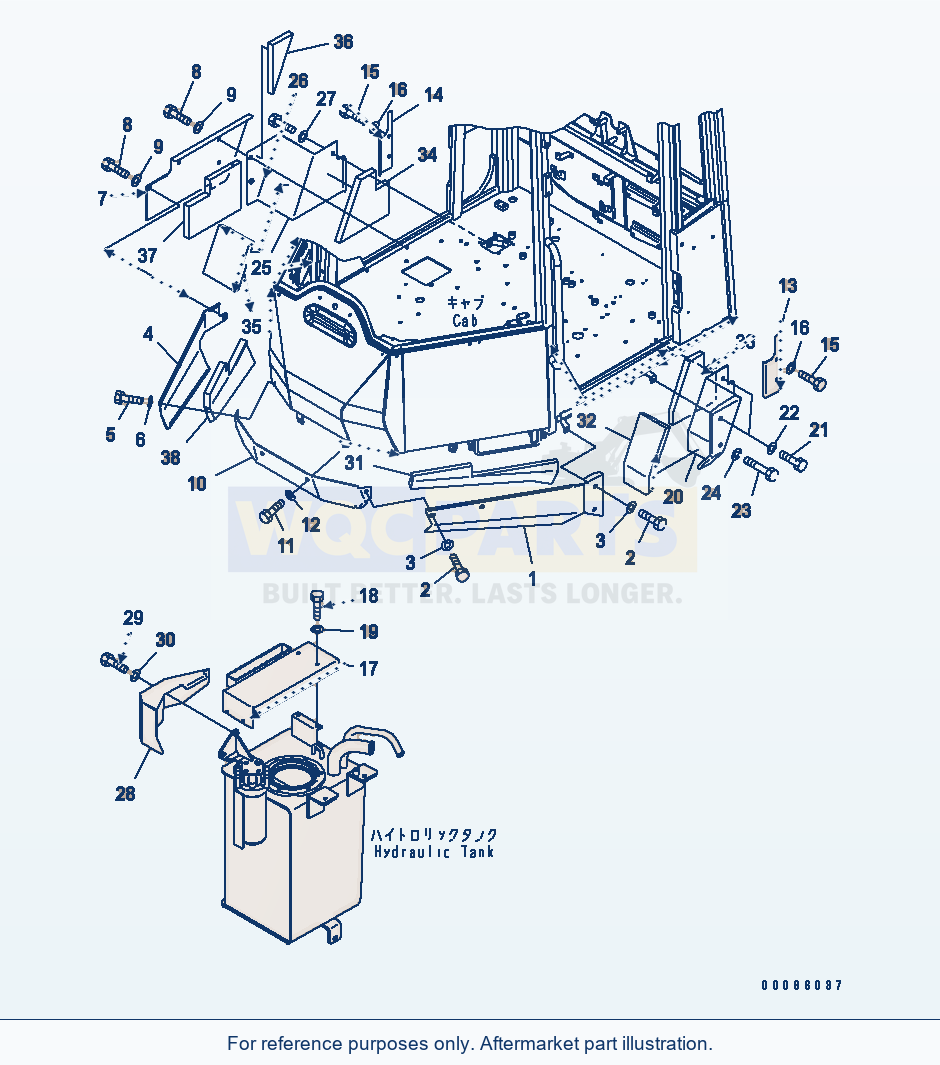 Komatsu WA250PZ-6 Floor Cover (EU Spec.)(#75001-) parts diagram