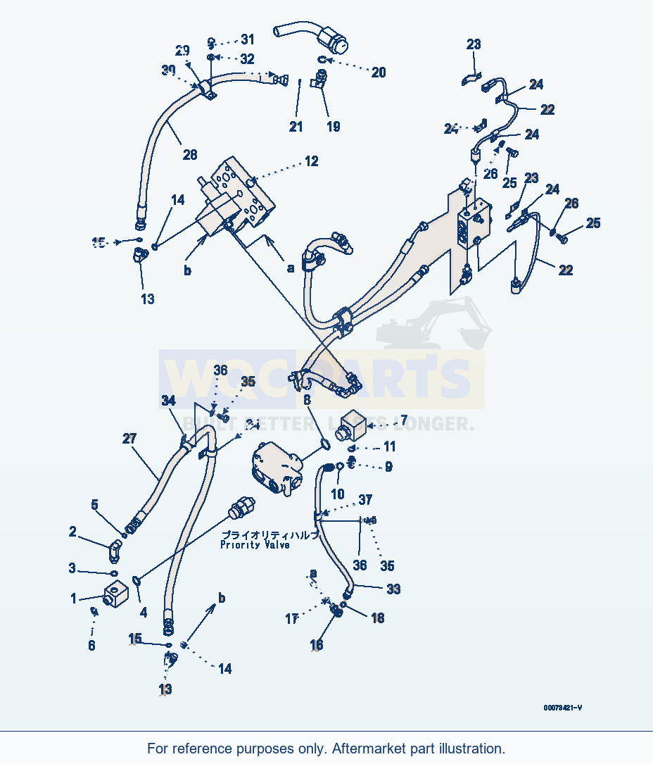 Komatsu WA250PZ-6 Emergency Steering (Valve And Line) parts diagram