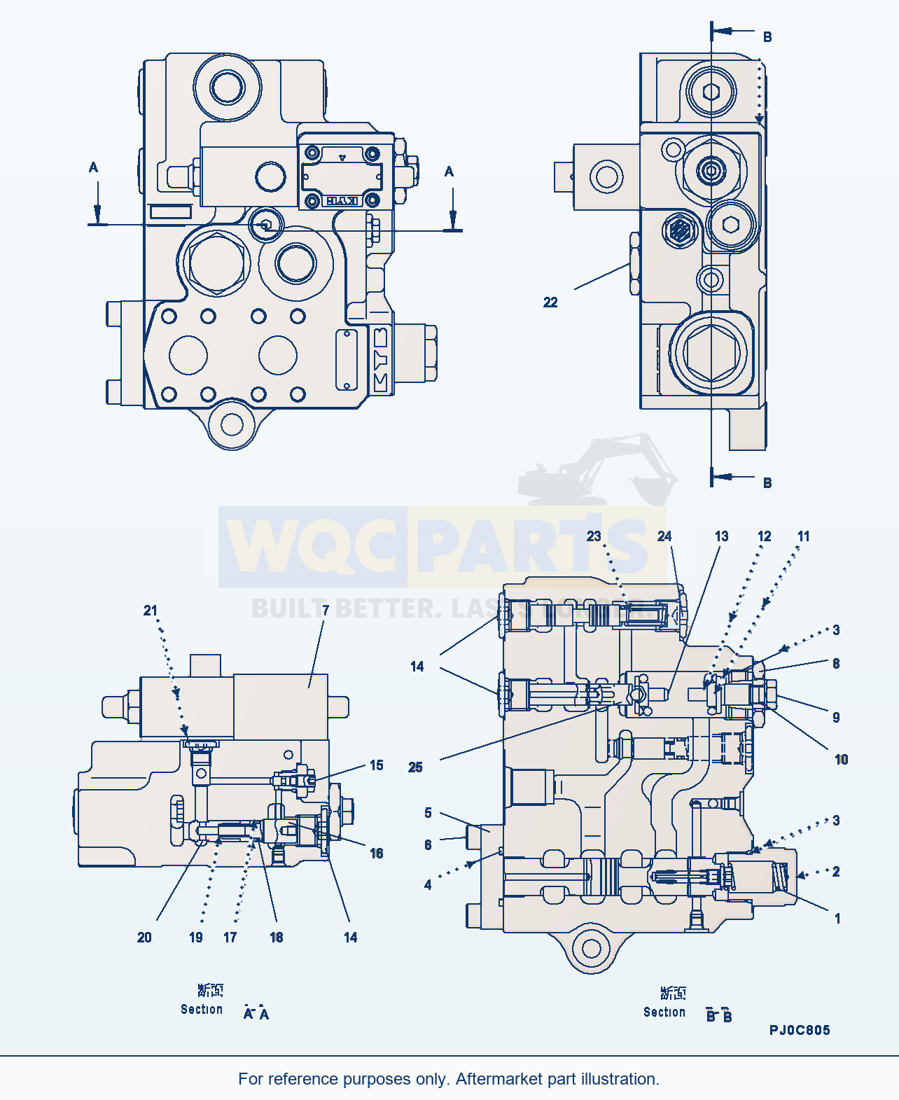 Komatsu WA250PZ-6 Hydraulic Piping (Ecss) (Valve Inner Parts) parts diagram