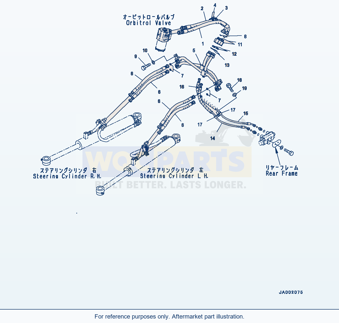 Komatsu WA250PZ-6 Steering Hydraulic Piping (Piping) parts diagram
