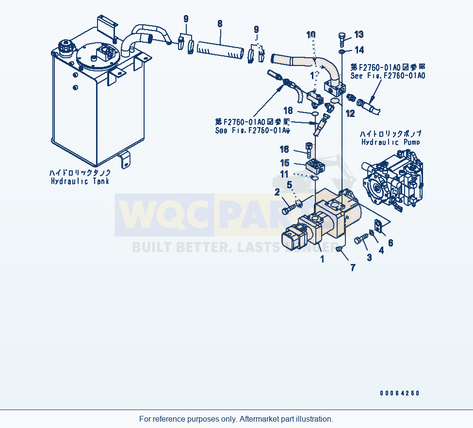 Komatsu WA250PZ-6 Hydraulic Pump(#75001-) Serial 75001-75749 parts diagram