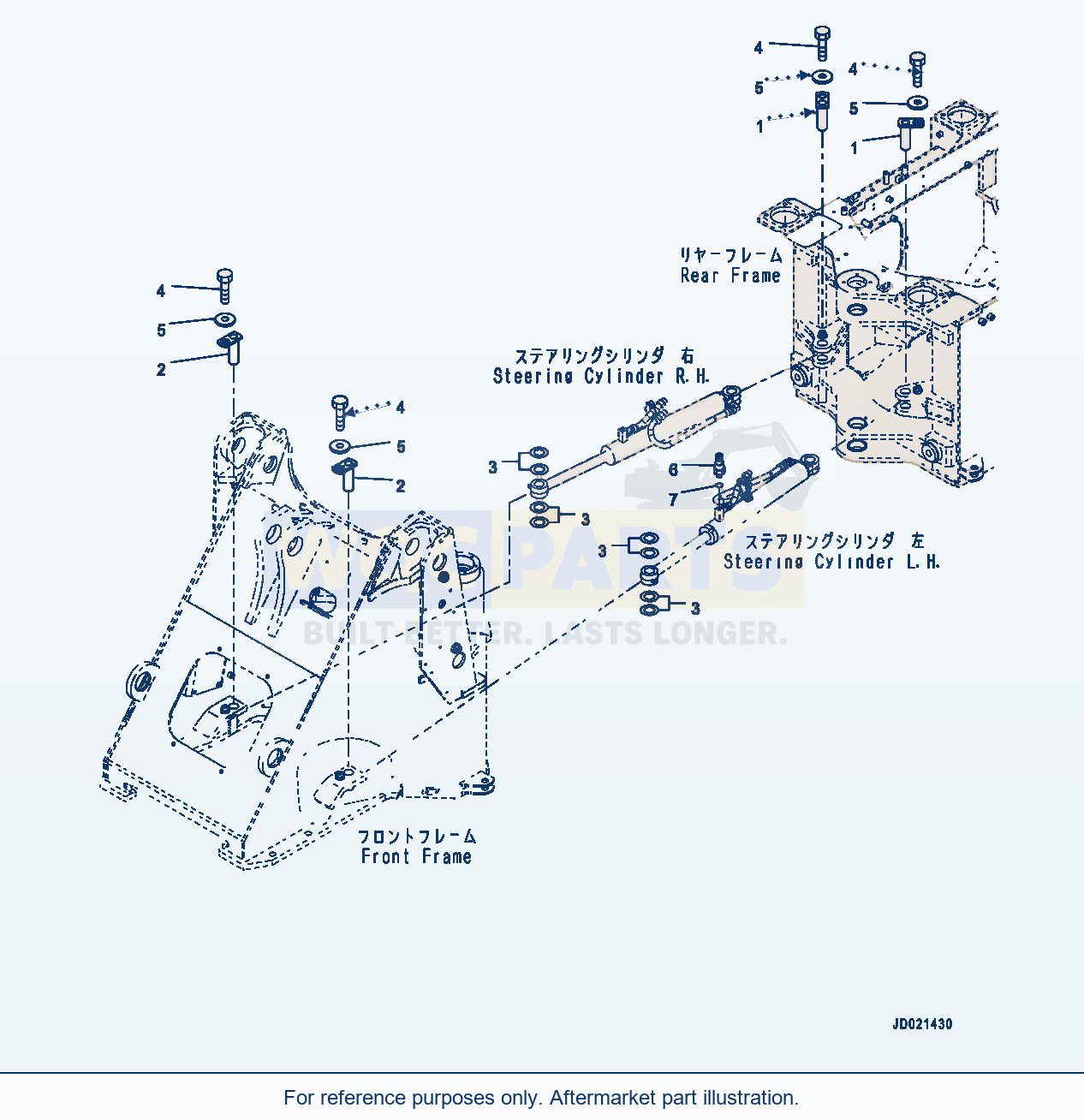 Komatsu WA250PZ-6 Steering Cylinder (Mounting) parts diagram