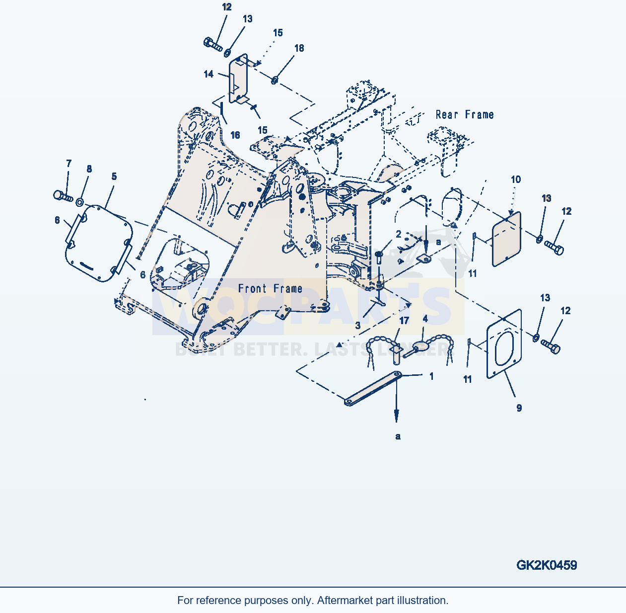 Komatsu WA250PZ-6 Bar Lock And Cover parts diagram