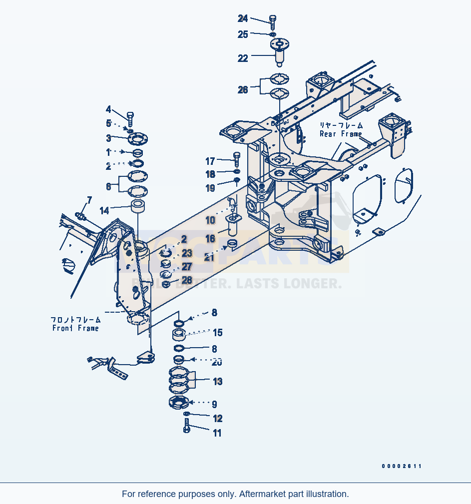 Komatsu WA250PZ-6 Hinge Pin Serial 75160 - 75467 parts diagram