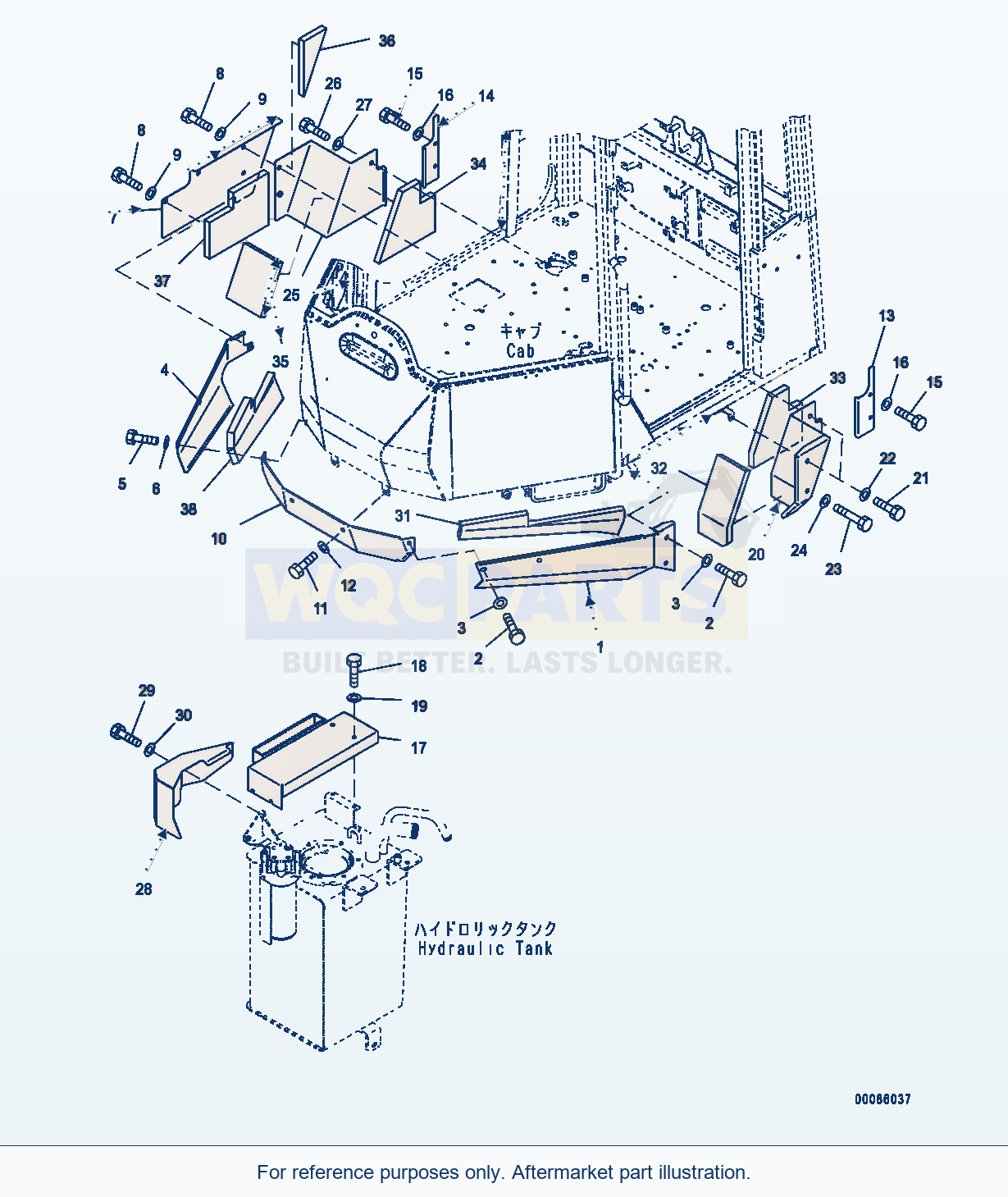 Komatsu WA250PZ-6 Floor Cover parts diagram