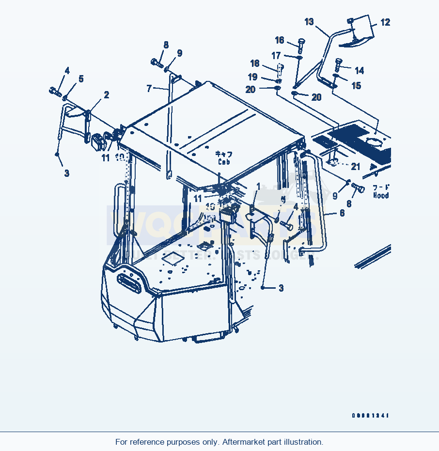Komatsu WA250PZ-6 Mirror (Rear Under View Mirror) parts diagram