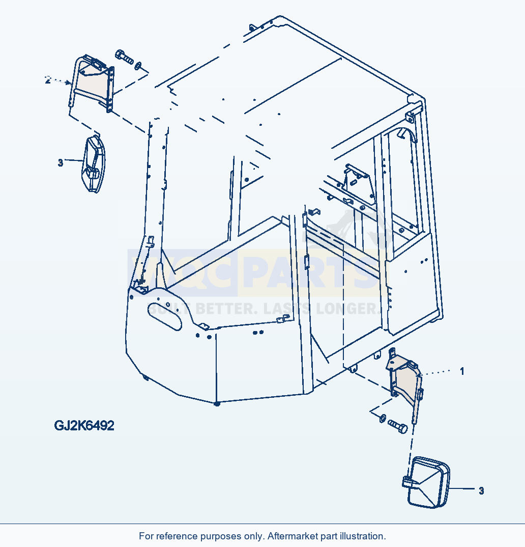 Komatsu WA250PZ-6 Mirror parts diagram