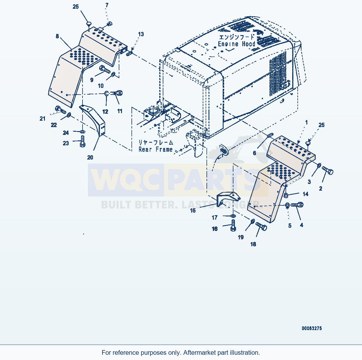 Komatsu WA250PZ-6 Rear Fender (Fender And Support) parts diagram