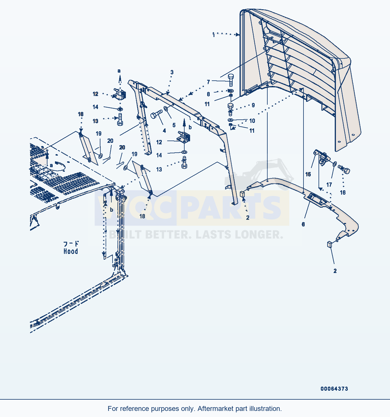 Komatsu WA250PZ-6 Engine Hood (Grille) Serial H00051 - UP parts diagram