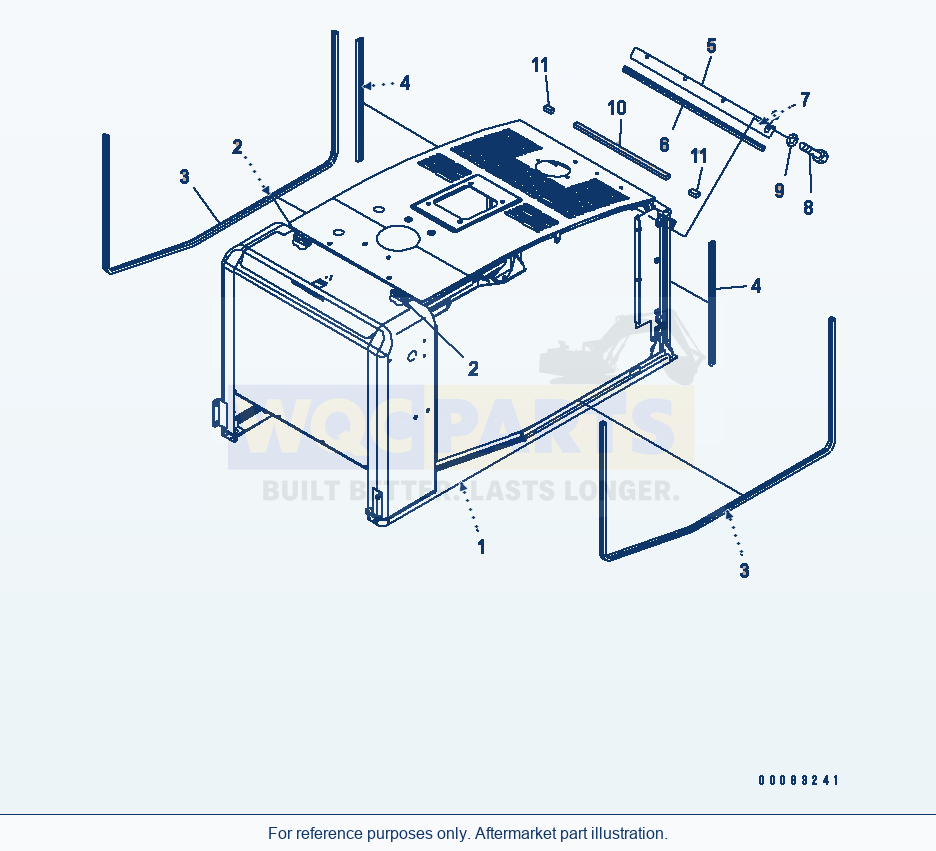 Komatsu WA250PZ-6 Engine Hood Serial H00051 - UP parts diagram
