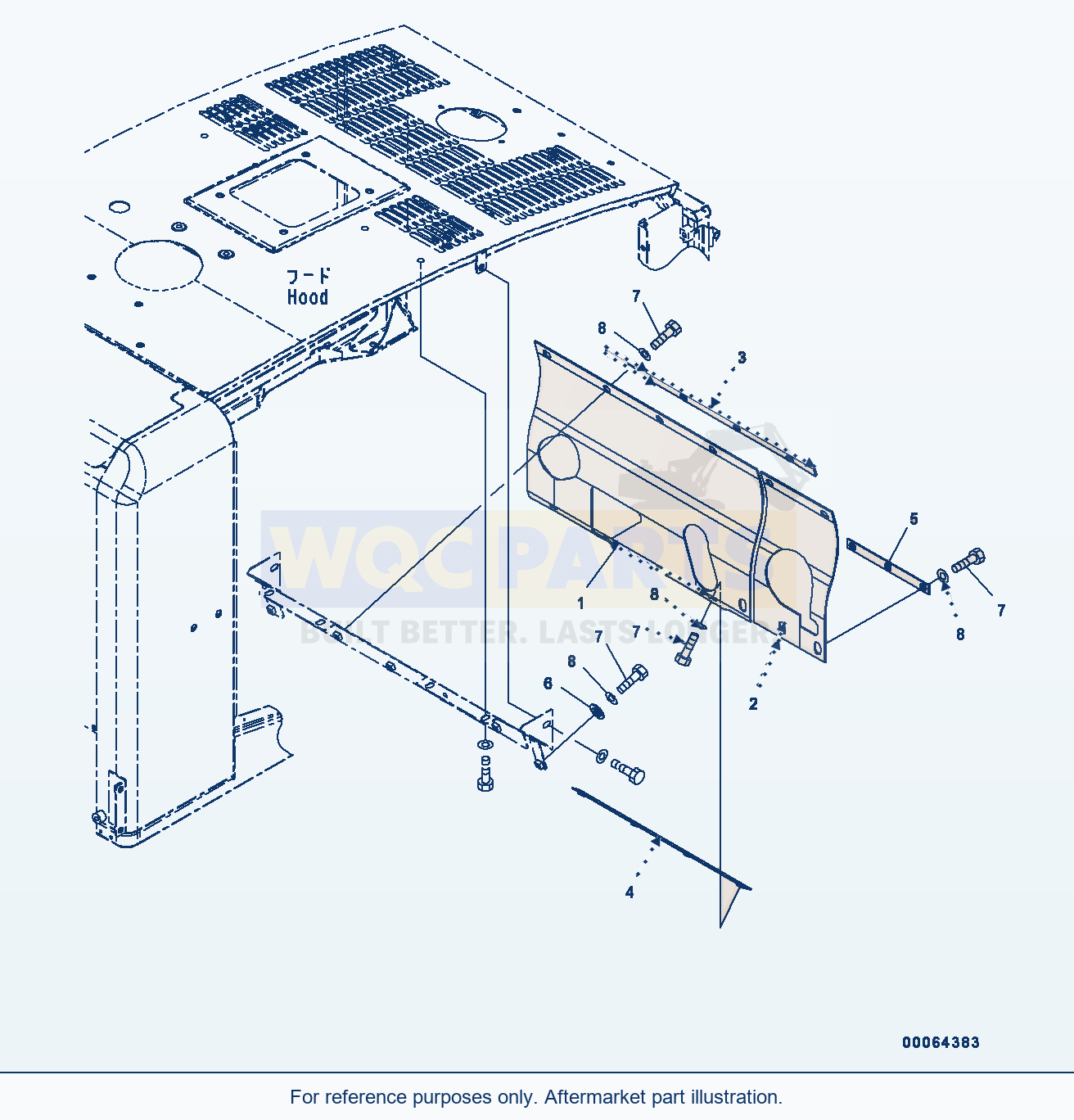 Komatsu WA250PZ-6 Engine Hood (Sheet) parts diagram