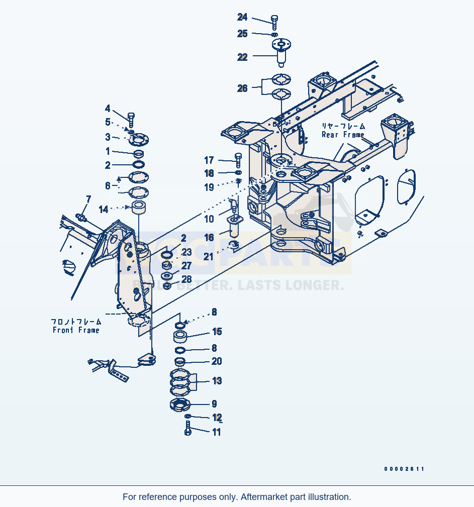 Komatsu WA250PZ-6 Hinge Pin(#75001-) Serial 75001-75749 parts diagram