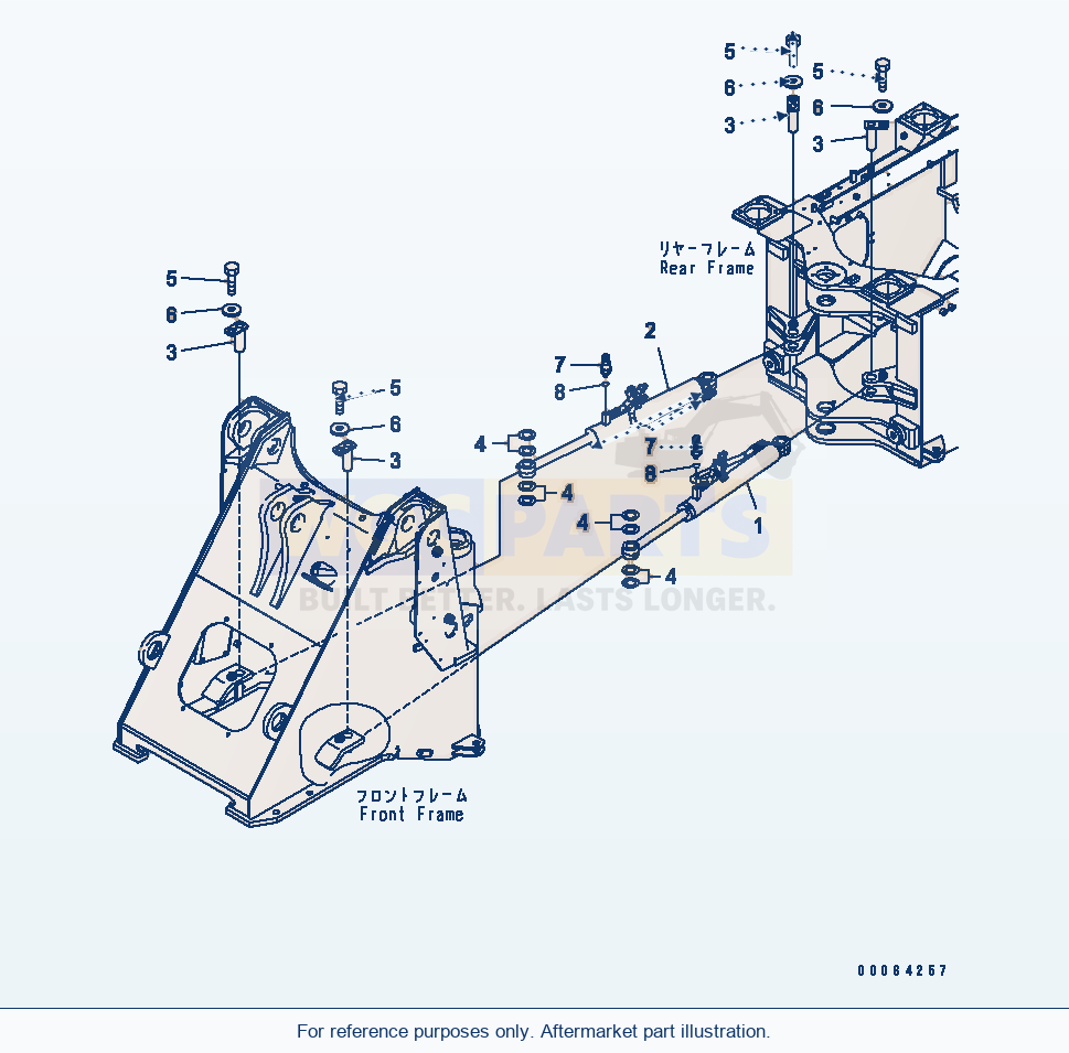 Komatsu WA250PZ-6 Steering Cylinder(#75001-) Serial 75001-75749 parts diagram