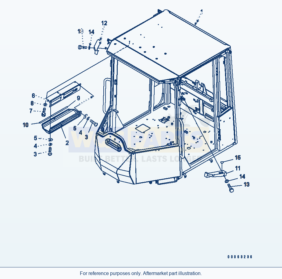 Komatsu WA250PZ-6 Rops Cab (Cab) (EU Spec.)(#75001-) parts diagram