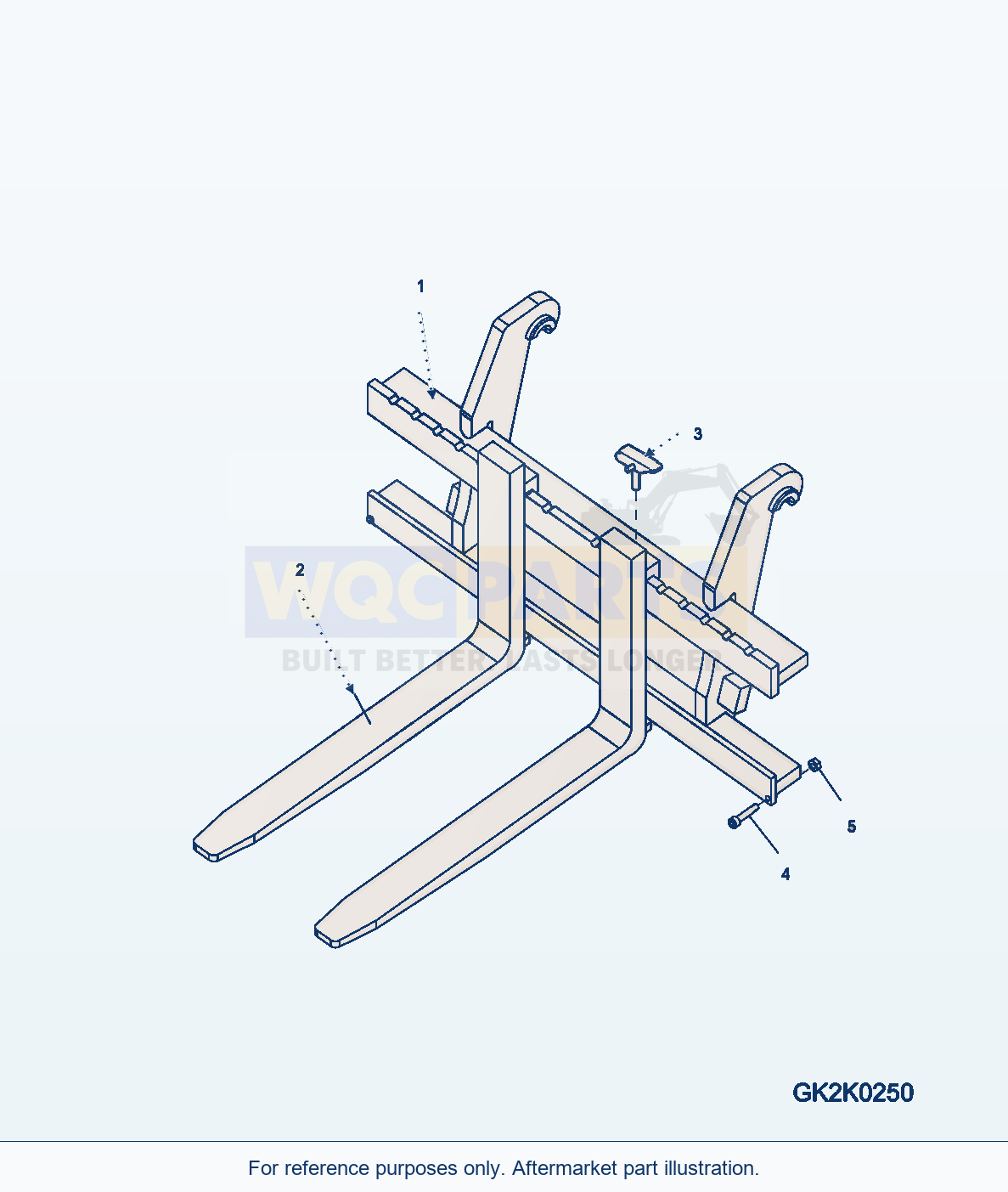 Komatsu WA250PZ-6 Palette Fork Serial H00051 - UP parts diagram