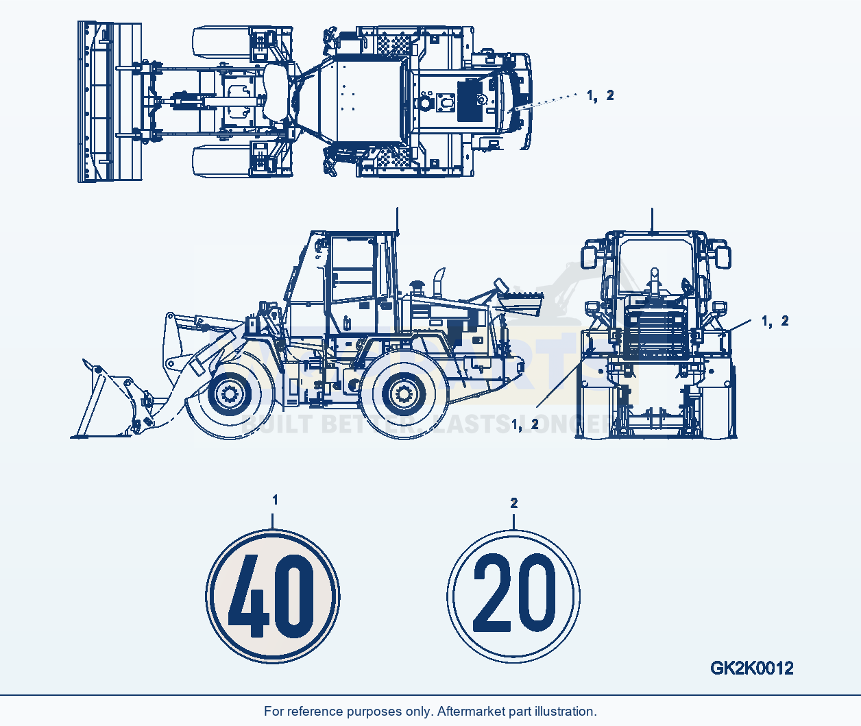 Komatsu WA250PZ-6 Marks And Plates (Speed Limit) parts diagram
