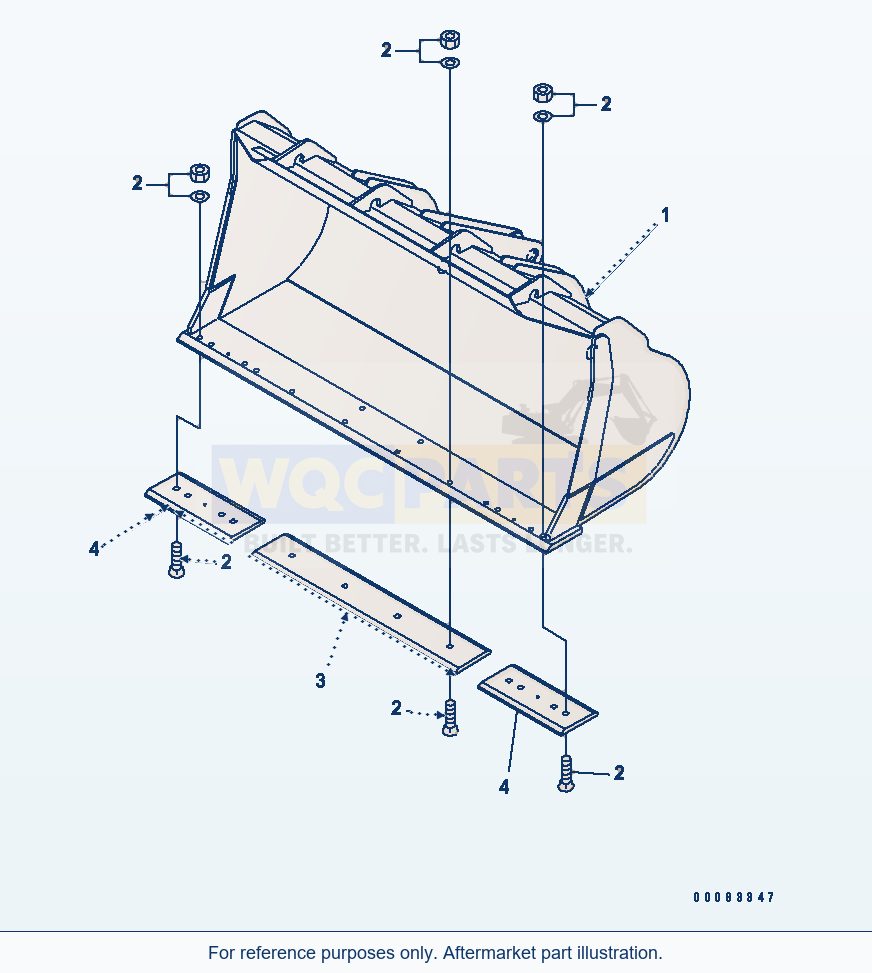 Komatsu WA250PZ-6 Bucket 2.1m³ (With B.O.C., 2.3m³)(#75001-) parts diagram