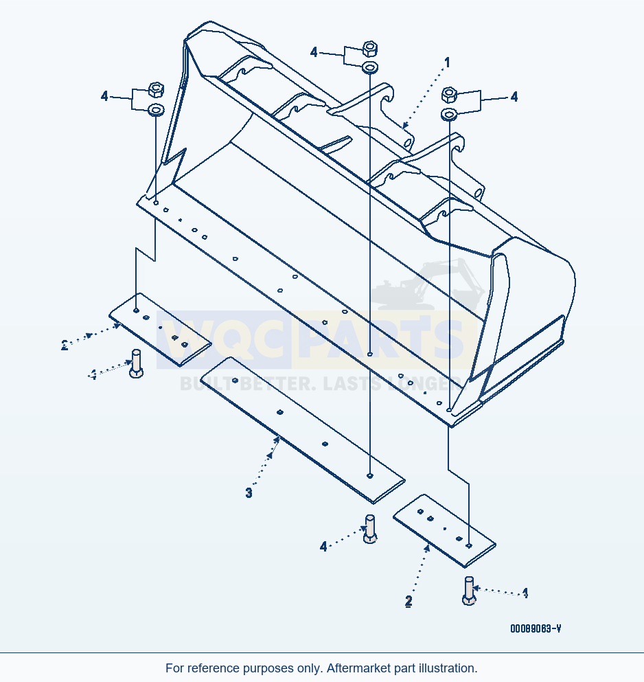 Komatsu WA250PZ-6 Bucket 2.2m³ (With B.O.C. 2.3m³)(#75001-) parts diagram