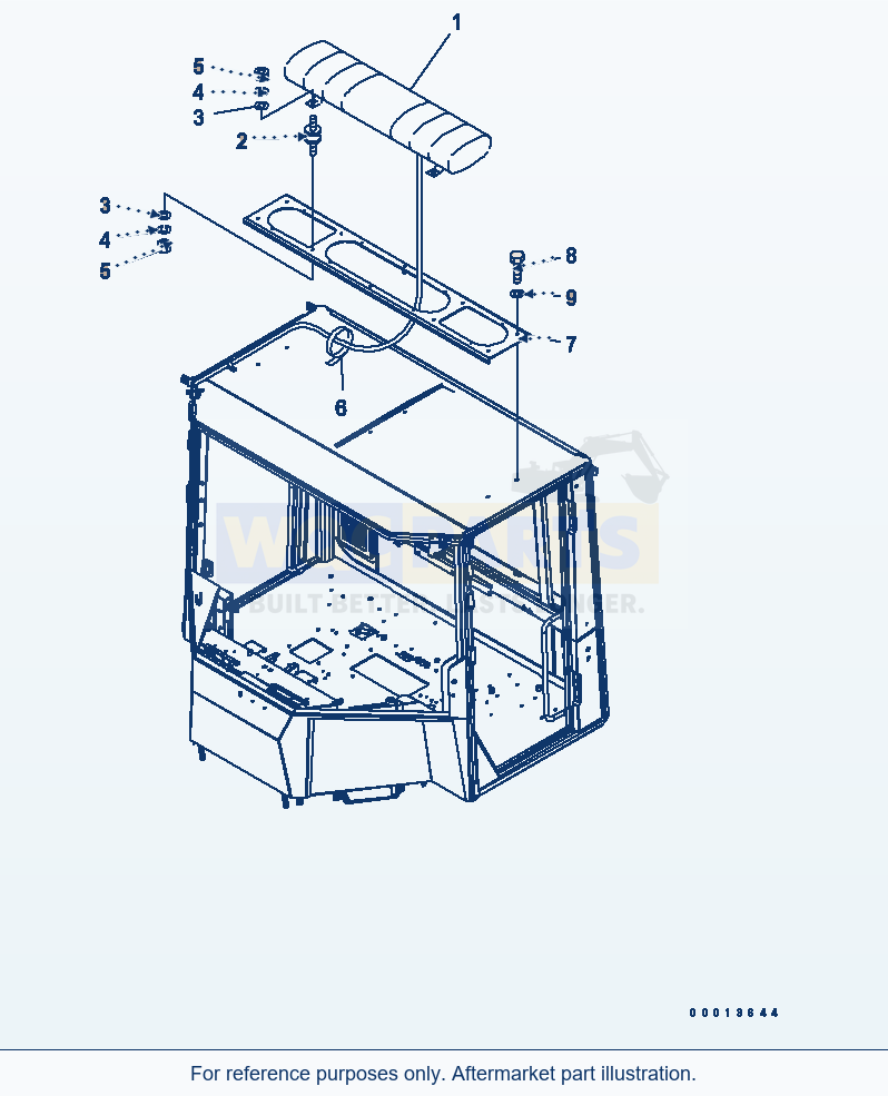 Komatsu WA270-5-SN Beacon Lamp (For 2-Person Cab) parts diagram