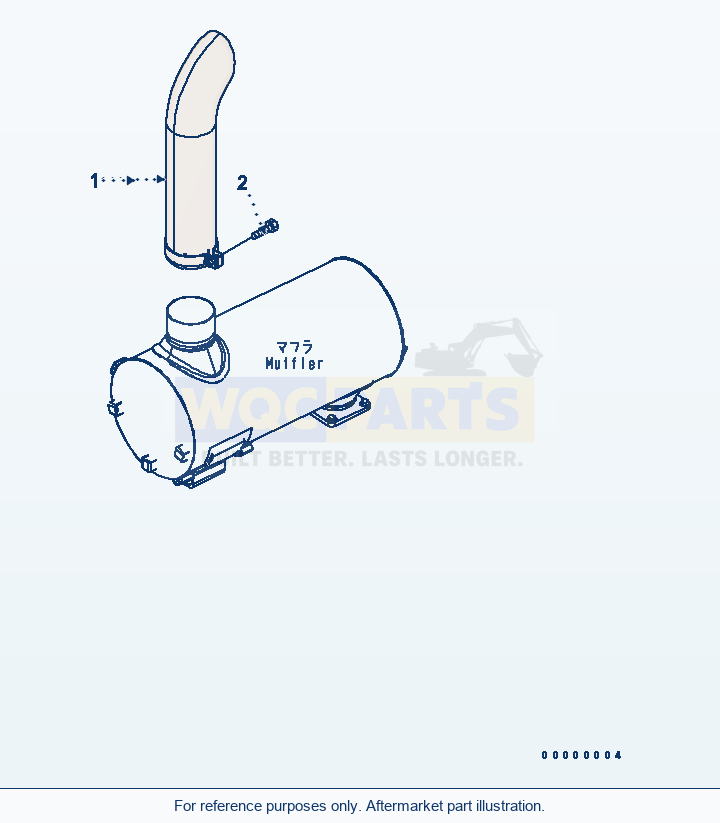Komatsu WA270-5-SN Exhaust Pipe parts diagram