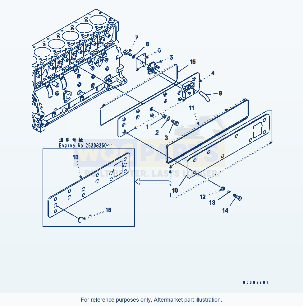 Komatsu WA270-5-SN Camfollower Cover parts diagram