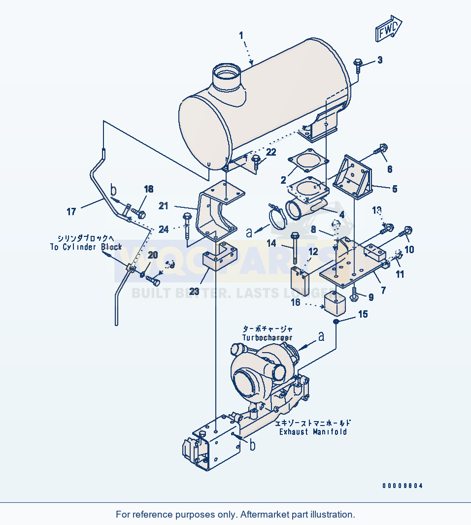 Komatsu WA270-5-SN Muffler And Mounting(#26304458-) parts diagram