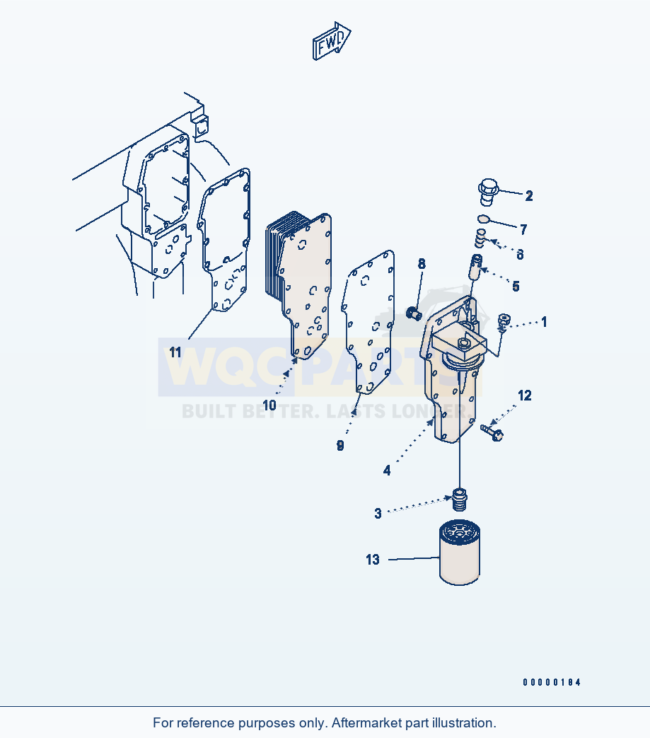 Komatsu WA270-5-SN Oil Cooler And Oil Filter(#26302312-) parts diagram