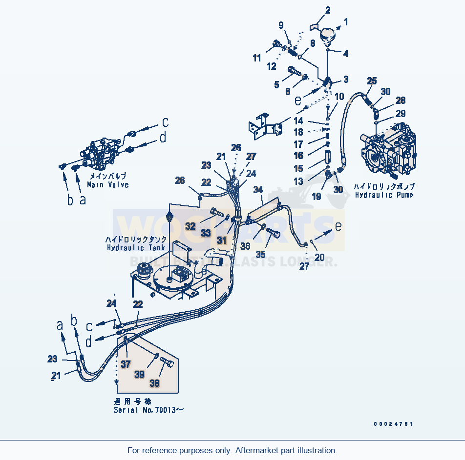 Komatsu WA270-5-SN Hydraulic Piping (Accumlator) parts diagram