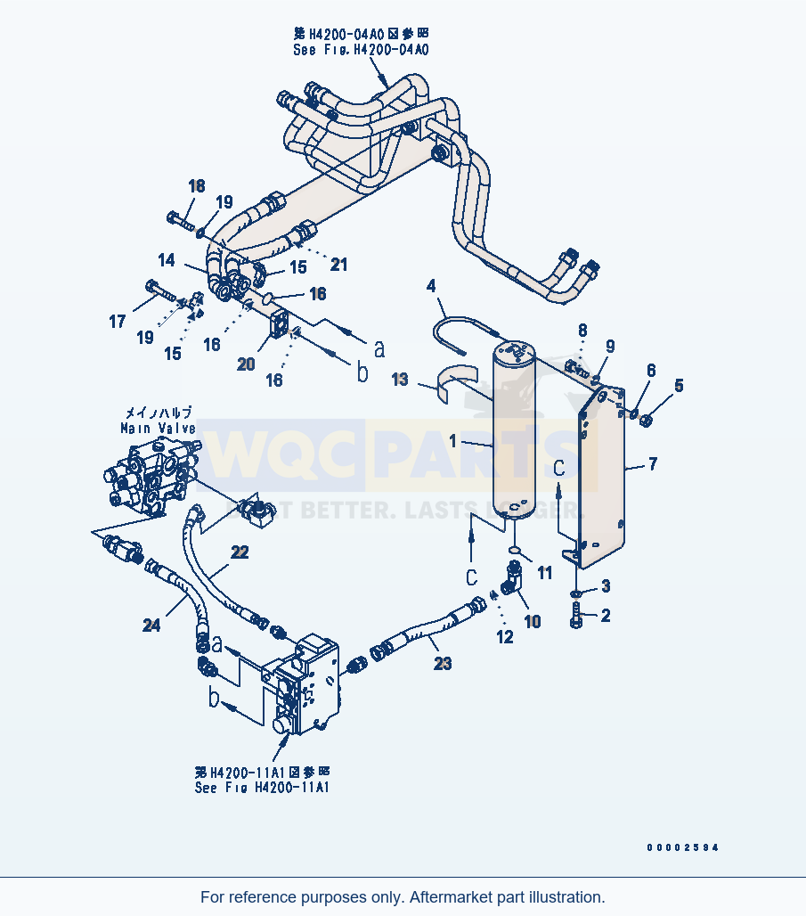 Komatsu WA270-5-SN Hydraulic Piping (E.C.S.S Accumlator) parts diagram