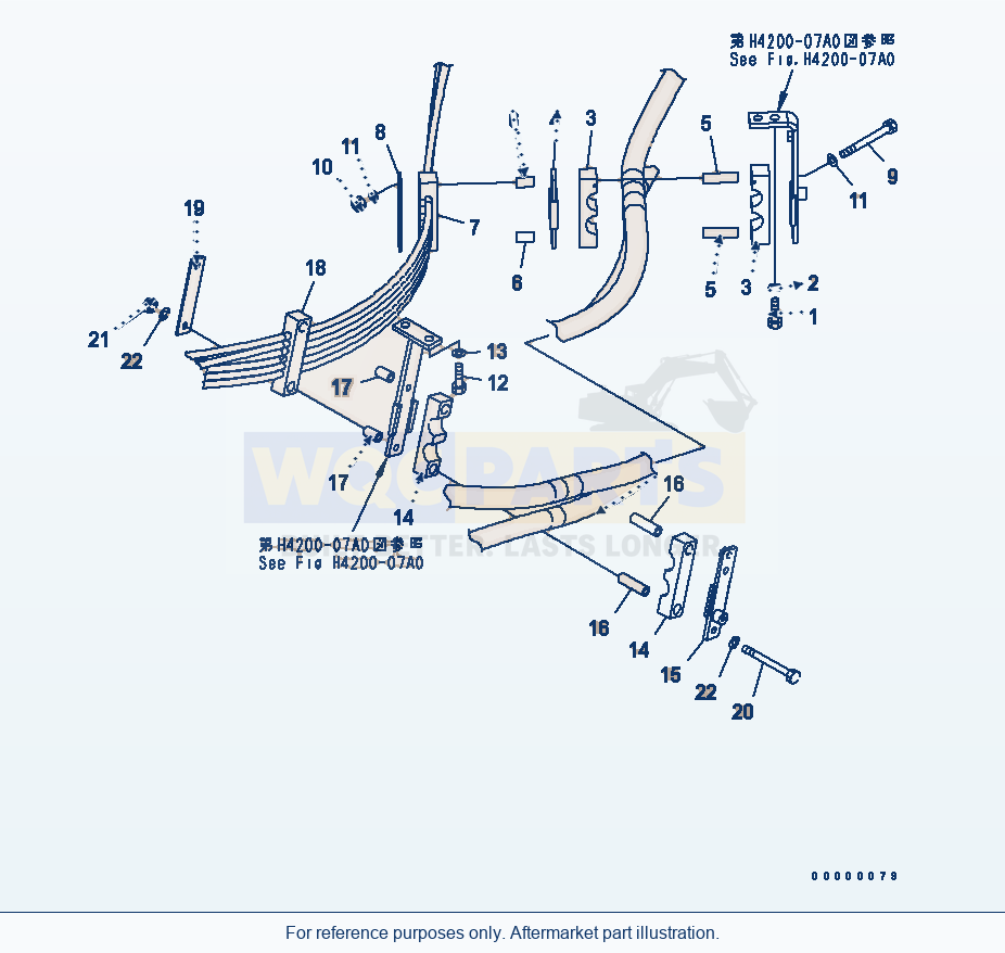 Komatsu WA270-5-SN Hydraulic Piping (P.P.C Piping Mount) parts diagram