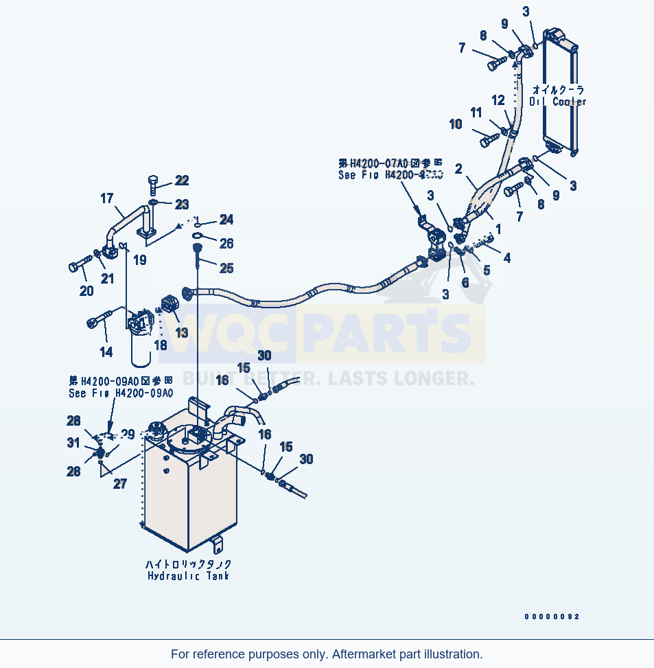 Komatsu WA270-5-SN Hydraulic Piping (Return Line) (Oil Cooler) parts diagram