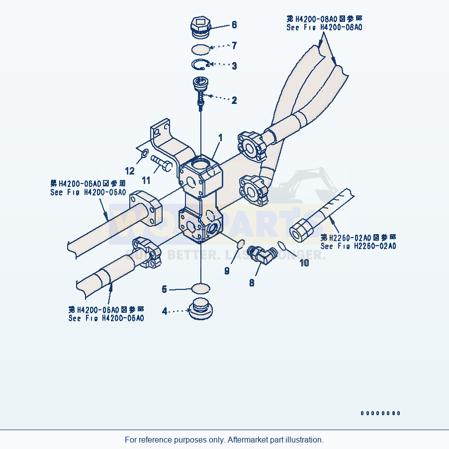 Komatsu WA270-5-SN Hydraulic Piping (Valve) parts diagram