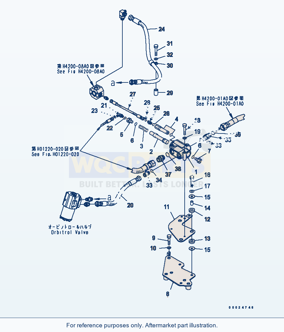 Komatsu WA270-5-SN Steering Valve parts diagram