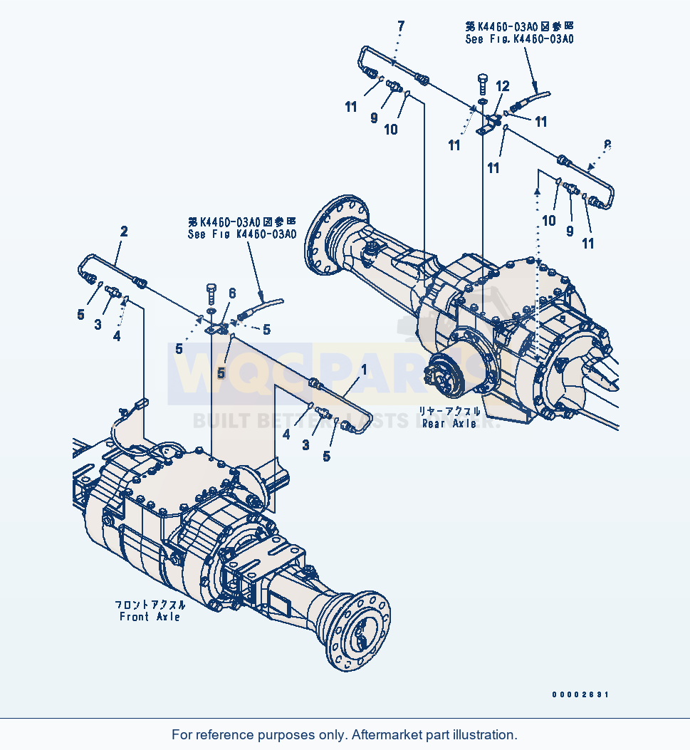 Komatsu WA270-5-SN Brake Piping parts diagram