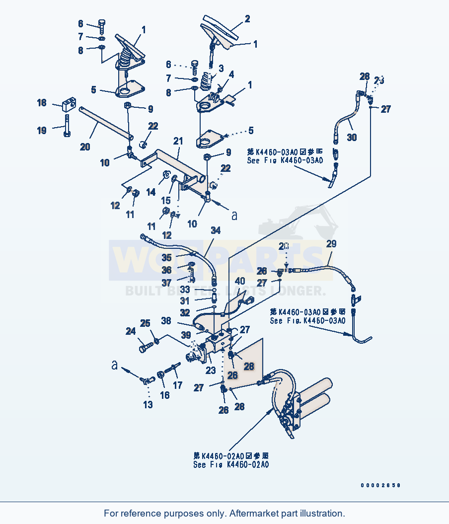 Komatsu WA270-5-SN Floor (Brake Control) parts diagram
