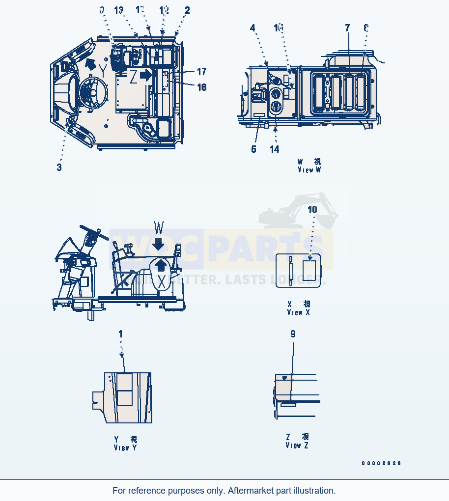 Komatsu WA270-5-SN Floor Decal parts diagram