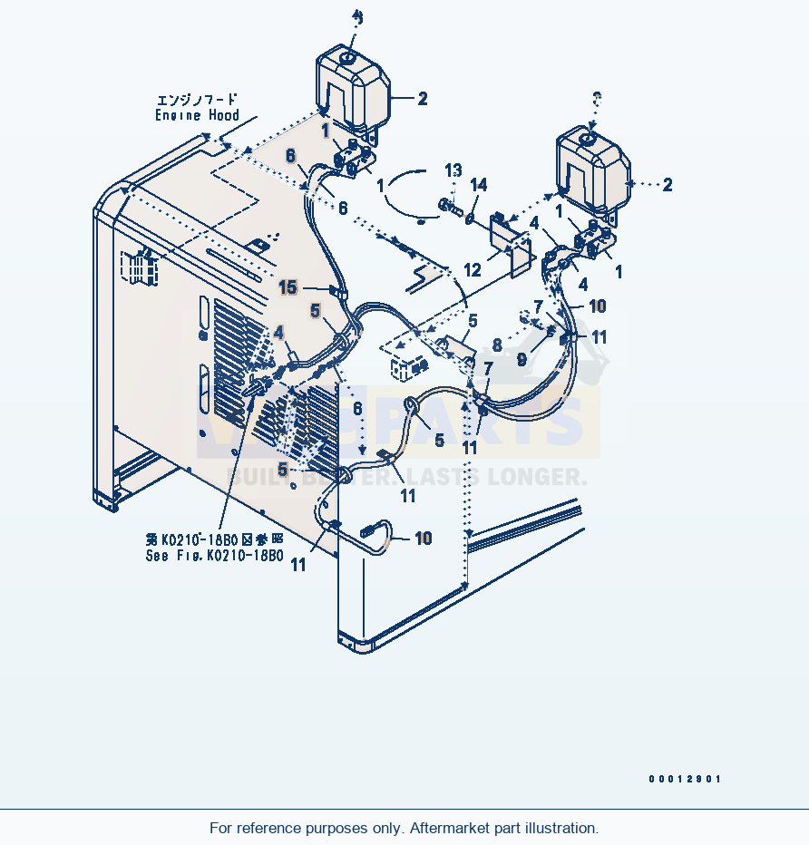 Komatsu WA270-5-SN Window Washer (For 2-Persons Cab) parts diagram