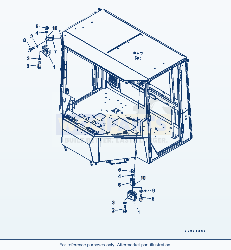 Komatsu WA270-5-SN Working Lamp (For 2-Persons Cab) parts diagram