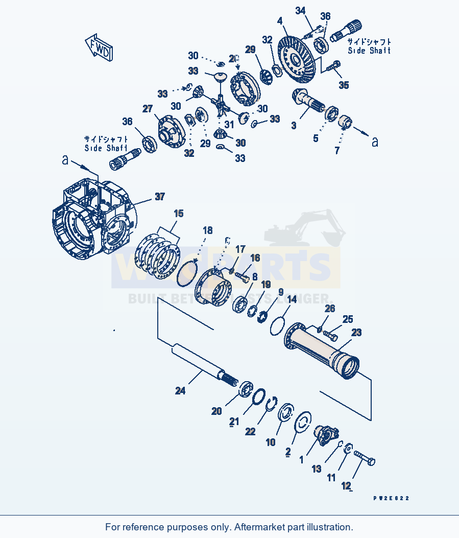 Komatsu WA270-5-SN Front Axle (Differential) parts diagram