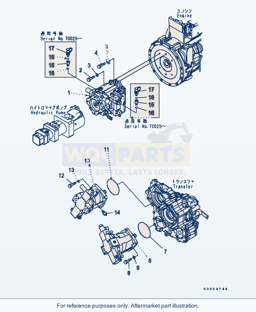Komatsu WA270-5-SN Hst Pump parts diagram