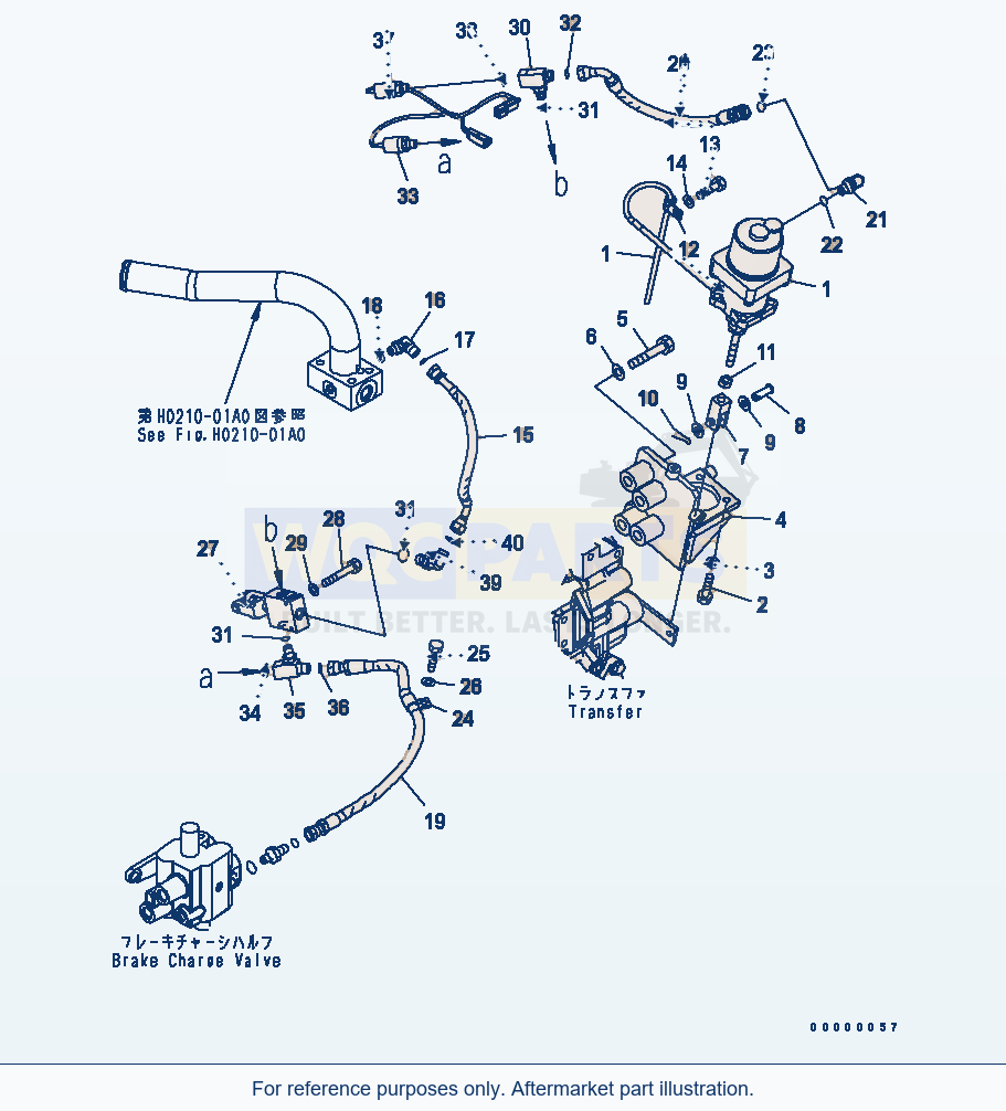 Komatsu WA270-5-SN Parking Brake Control parts diagram