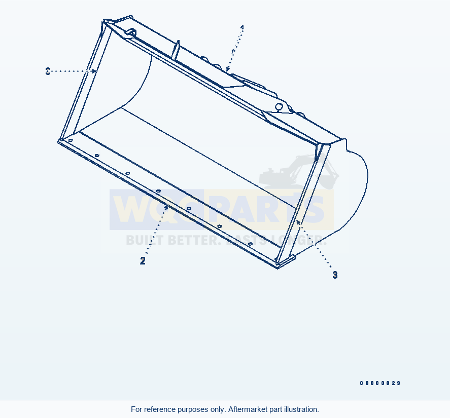 Komatsu WA270-5-SN Bucket 2.4m³ (With B.O.C., 2.6m³) parts diagram
