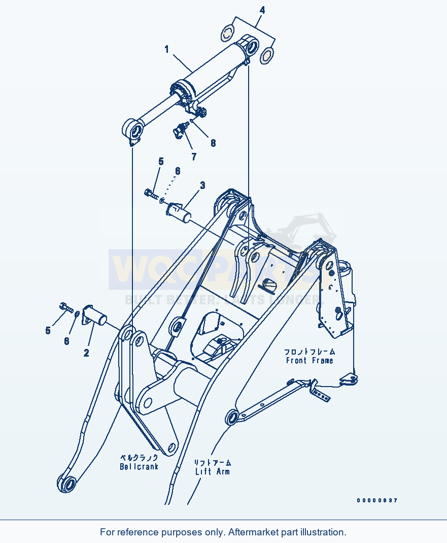 Komatsu WA270-5-SN Bucket Cylinder parts diagram